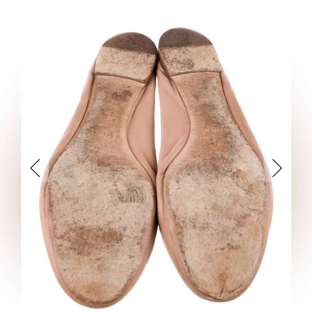 CHLOE Lauren scalloped leather ballet flats in blush - Picture 6 of 12